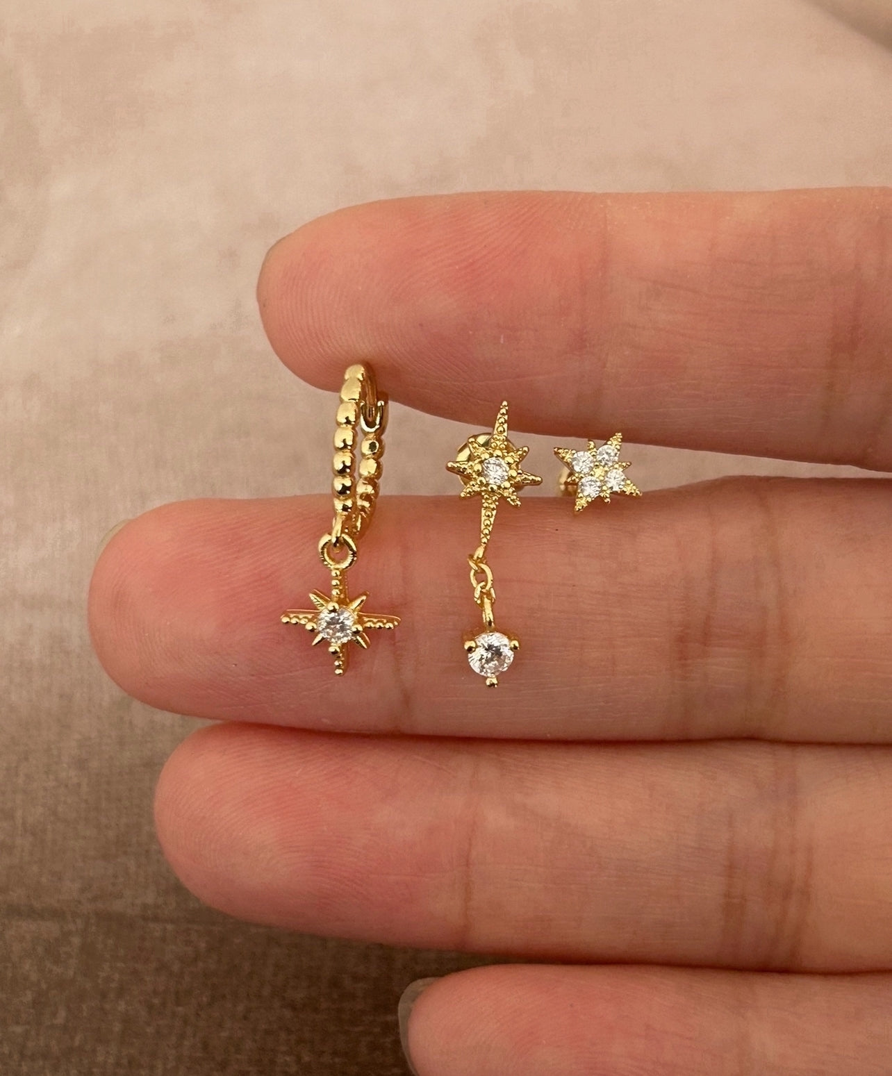Set 3 Boucles d’oreilles Stellaire